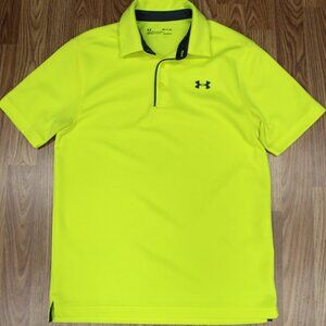 UNDER ARMOUR HEATGEAR LOOSE FIT SHIRT POLYESTER BRIGHT YELLOW Sz SMALL, S